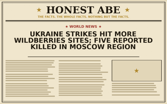 Ukraine Strikes Hit More Wildberries Sites; Five Reported Killed in Moscow Region