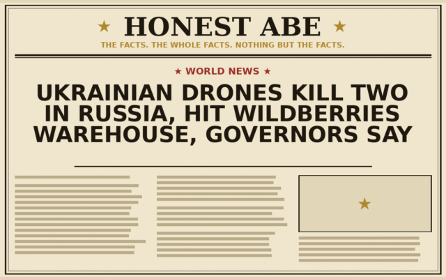Ukrainian Drones Kill Two in Russia, Hit Wildberries Warehouse, Governors Say