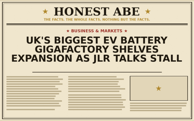 UK’s Biggest EV Battery Gigafactory Shelves Expansion as JLR Talks Stall
