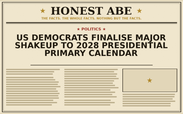 US Democrats Finalise Major Shakeup to 2028 Presidential Primary Calendar