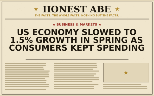 US Economy Slowed to 1.5% Growth in Spring as Consumers Kept Spending