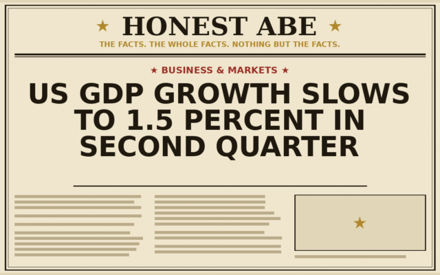 US GDP Growth Slows to 1.5 Percent in Second Quarter