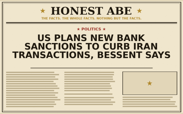 US Plans New Bank Sanctions to Curb Iran Transactions, Bessent Says
