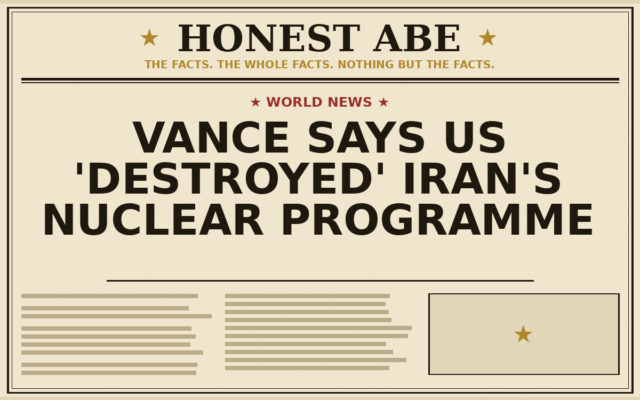 Vance Says US ‘Destroyed’ Iran’s Nuclear Programme