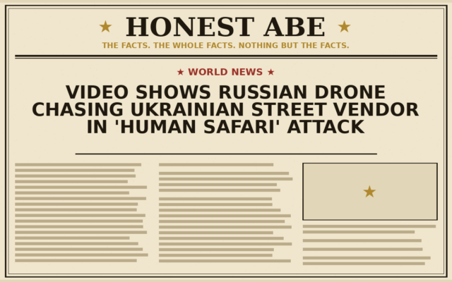Video Shows Russian Drone Chasing Ukrainian Street Vendor in ‘Human Safari’ Attack