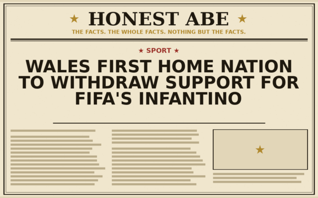 Wales First Home Nation to Withdraw Support for Fifa’s Infantino