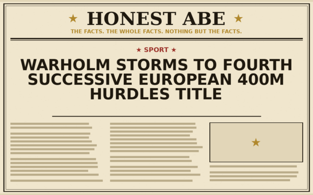 Warholm Storms to Fourth Successive European 400m Hurdles Title