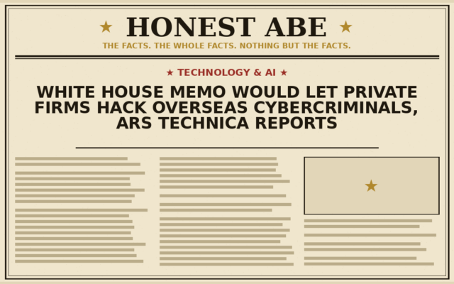 White House Memo Would Let Private Firms Hack Overseas Cybercriminals, Ars Technica Reports