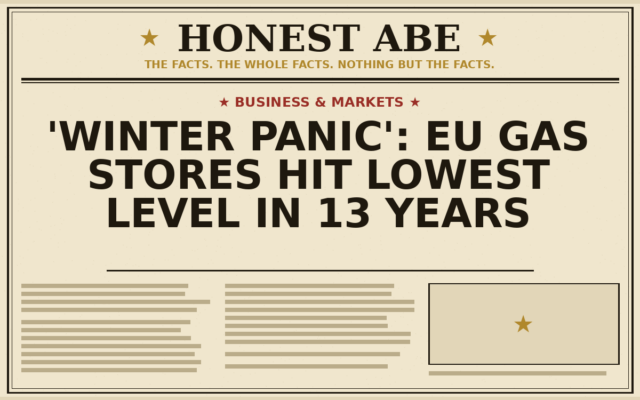 ‘Winter Panic’: EU Gas Stores Hit Lowest Level in 13 Years