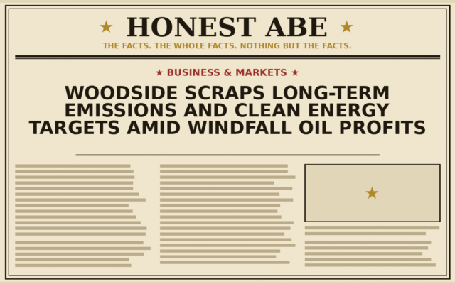 Woodside Scraps Long-Term Emissions and Clean Energy Targets Amid Windfall Oil Profits