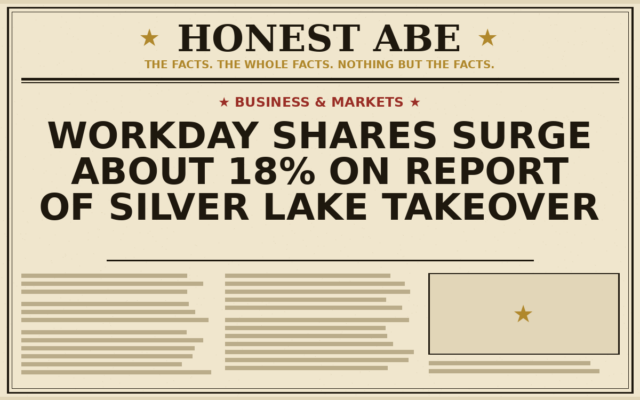 Workday Shares Surge About 18% on Report of Silver Lake Takeover