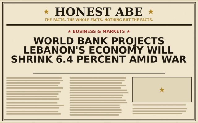 World Bank Projects Lebanon’s Economy Will Shrink 6.4 Percent Amid War