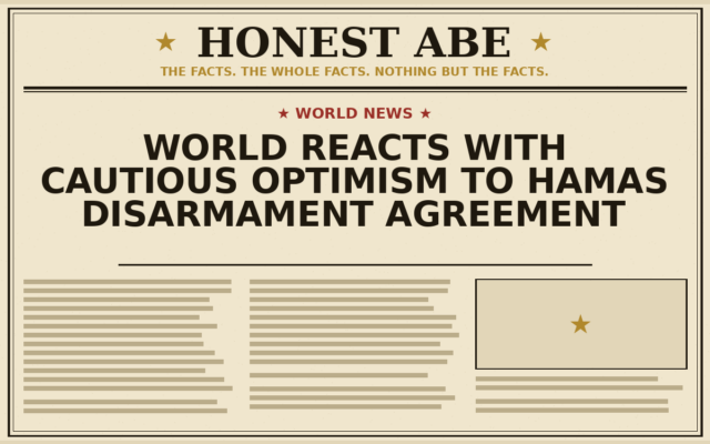 World Reacts With Cautious Optimism to Hamas Disarmament Agreement