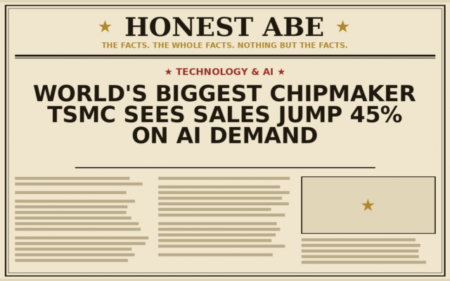 World’s Biggest Chipmaker TSMC Sees Sales Jump 45% on AI Demand