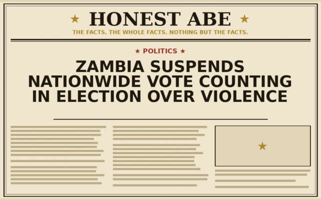 Zambia Suspends Nationwide Vote Counting in Election Over Violence