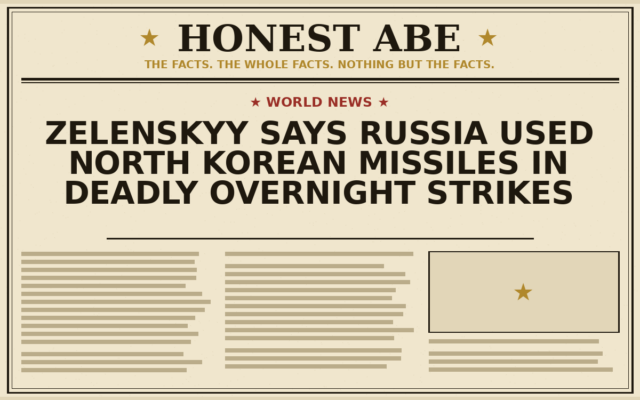 Zelenskyy Says Russia Used North Korean Missiles in Deadly Overnight Strikes