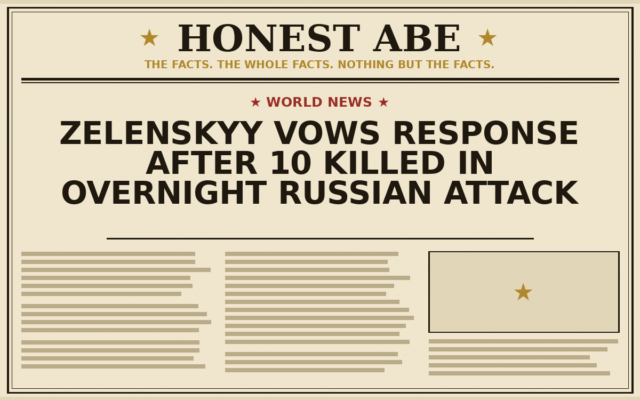 Zelenskyy Vows Response After 10 Killed in Overnight Russian Attack
