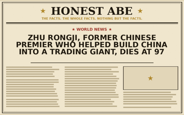 Zhu Rongji, Former Chinese Premier Who Helped Build China Into a Trading Giant, Dies at 97