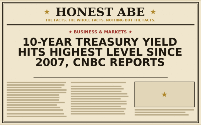 10-Year Treasury Yield Hits Highest Level Since 2007, CNBC Reports