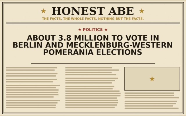 About 3.8 Million to Vote in Berlin and Mecklenburg-Western Pomerania Elections