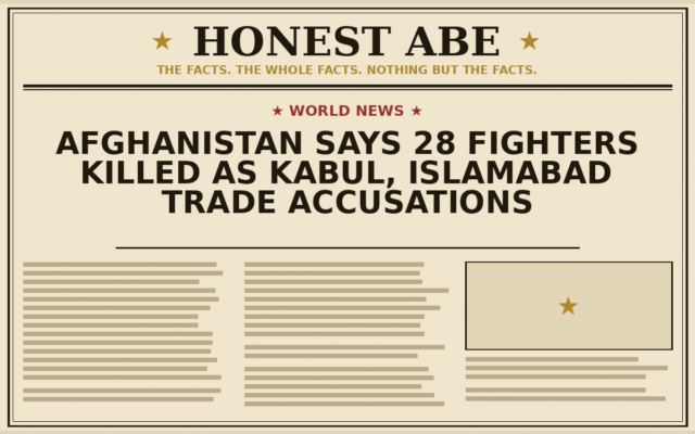 Afghanistan Says 28 Fighters Killed as Kabul, Islamabad Trade Accusations