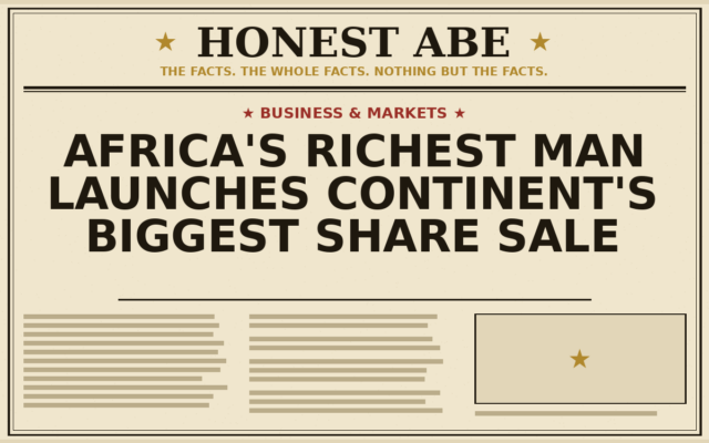 Africa’s Richest Man Launches Continent’s Biggest Share Sale