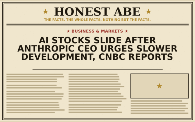 AI Stocks Slide After Anthropic CEO Urges Slower Development, CNBC Reports