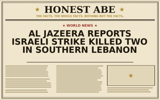 Al Jazeera Reports Israeli Strike Killed Two in Southern Lebanon