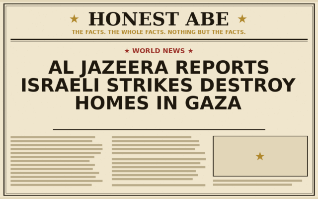 Al Jazeera Reports Israeli Strikes Destroy Homes in Gaza