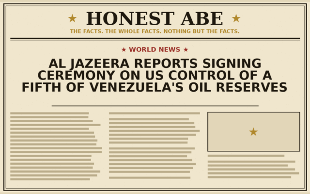 Al Jazeera Reports Signing Ceremony on US Control of a Fifth of Venezuela’s Oil Reserves