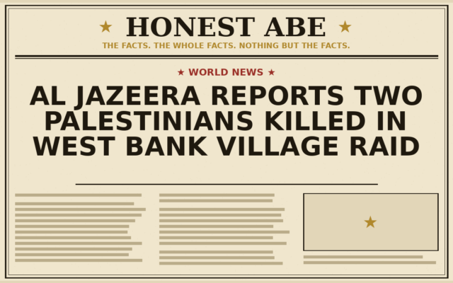 Al Jazeera Reports Two Palestinians Killed in West Bank Village Raid