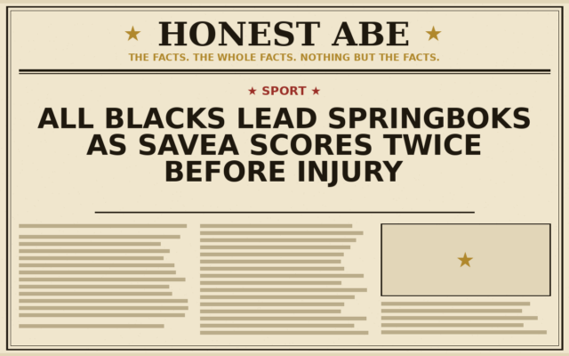 All Blacks Lead Springboks as Savea Scores Twice Before Injury