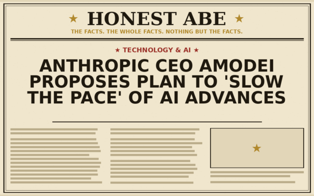 Anthropic CEO Amodei Proposes Plan to ‘Slow the Pace’ of AI Advances