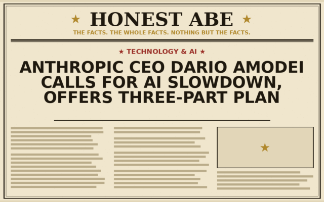 Anthropic CEO Dario Amodei Calls for AI Slowdown, Offers Three-Part Plan