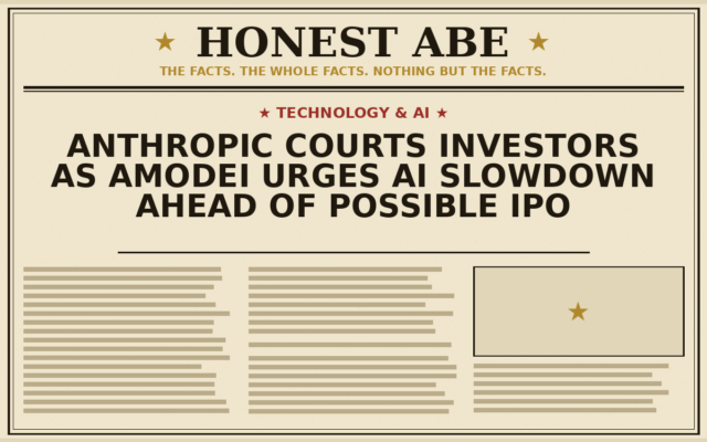 Anthropic Courts Investors as Amodei Urges AI Slowdown Ahead of Possible IPO