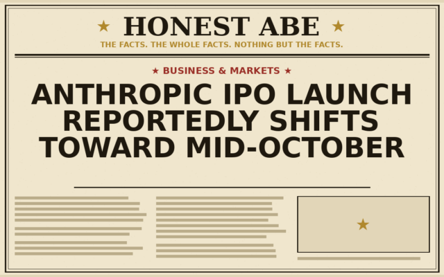 Anthropic IPO Launch Reportedly Shifts Toward Mid-October