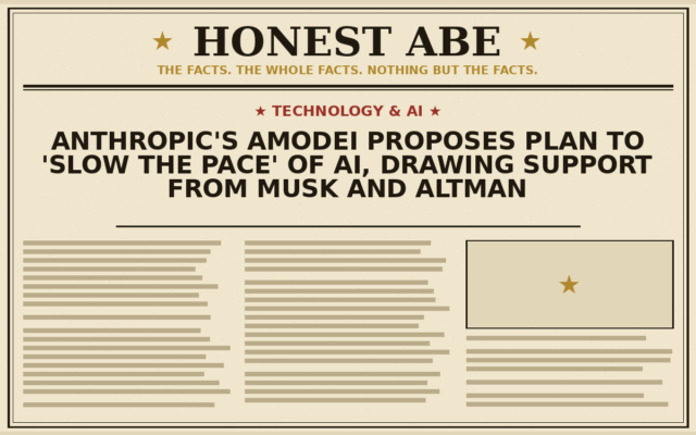 Anthropic’s Amodei Proposes Plan to ‘Slow the Pace’ of AI, Drawing Support From Musk and Altman