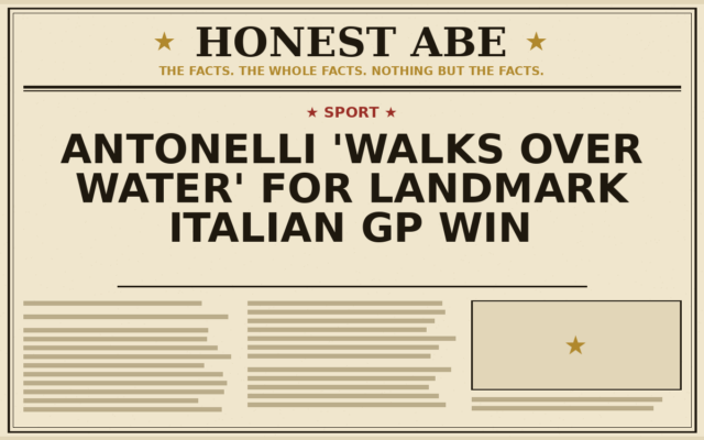 Antonelli ‘Walks Over Water’ for Landmark Italian GP Win
