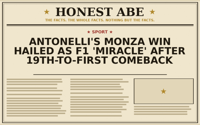 Antonelli’s Monza Win Hailed as F1 ‘Miracle’ After 19th-to-First Comeback