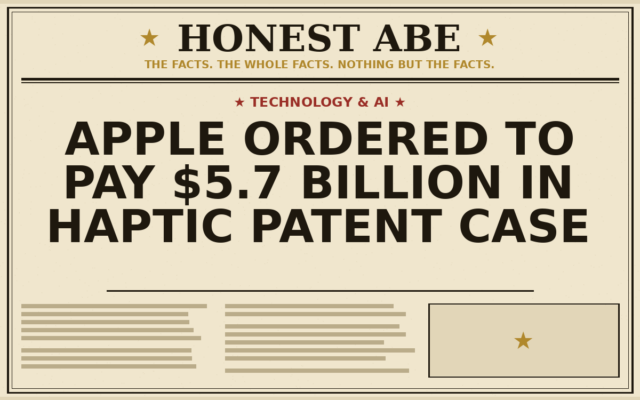 Apple Ordered to Pay $5.7 Billion in Haptic Patent Case