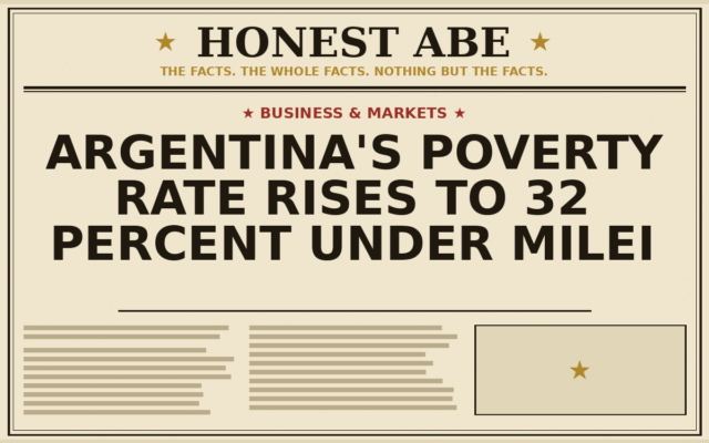Argentina’s Poverty Rate Rises to 32 Percent Under Milei