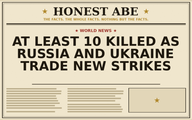 At Least 10 Killed as Russia and Ukraine Trade New Strikes