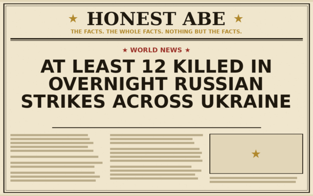 At Least 12 Killed in Overnight Russian Strikes Across Ukraine