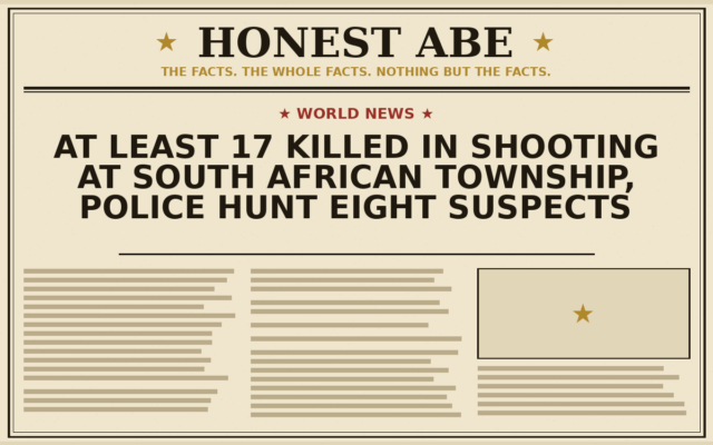 At Least 17 Killed in Shooting at South African Township, Police Hunt Eight Suspects