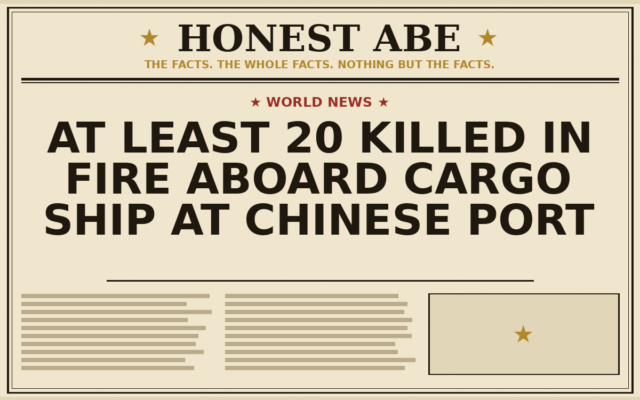 At Least 20 Killed in Fire Aboard Cargo Ship at Chinese Port