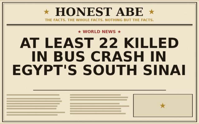 At Least 22 Killed in Bus Crash in Egypt’s South Sinai