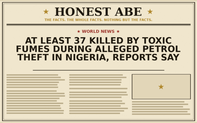 At Least 37 Killed by Toxic Fumes During Alleged Petrol Theft in Nigeria, Reports Say