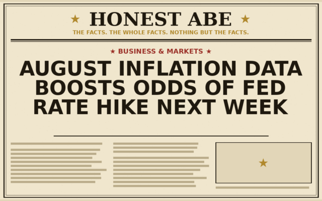 August Inflation Data Boosts Odds of Fed Rate Hike Next Week