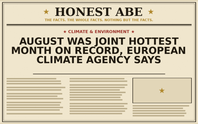 August Was Joint Hottest Month on Record, European Climate Agency Says