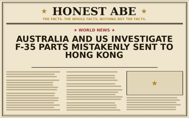 Australia and US Investigate F-35 Parts Mistakenly Sent to Hong Kong